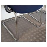 UL - Blue Office Chairs Pair - Chrome Cantilever Frames