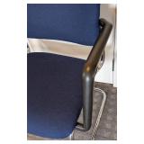 UL - Blue Office Chairs Pair - Chrome Cantilever Frames