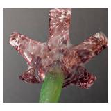 UL - Art Glass Flower Stems (Lot of 3) - Pink Speckled Glass