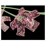 UL - Art Glass Flower Stems (Lot of 3) - Pink Speckled Glass
