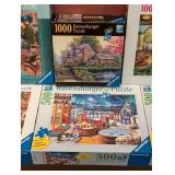 UL - Ravensburger Puzzle - Assorted 500/750/1000-Piece, 10-Pack (Ten Puzzles)