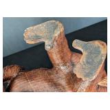 UL - Vintage Shanghai Handicrafts Macabo Wicker Monkey Sculpture With Baby