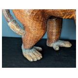 UL - Vintage Shanghai Handicrafts Macabo Wicker Monkey Sculpture With Baby