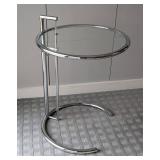 UL - Italstudio Glass Top Chrome Adjustable Side Table