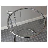UL - Italstudio Glass Top Chrome Adjustable Side Table