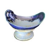 UL - Doug Wylie Dolphin Accent Pedestal Bowl - Very Large Ceramic Pedestal Bowl