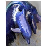 UL - Doug Wylie Dolphin Accent Pedestal Bowl - Very Large Ceramic Pedestal Bowl