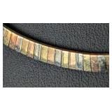 K - 14K Tri-Color Gold Necklace - 16 in Long