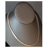 K - 14K Tri-Color Gold Necklace - 16 in Long