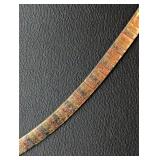 K - 14K Tri-Color Gold Necklace - 16 in Long
