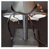 K - Feather Choker Necklace with Black Fringe & Brown-Orange Feathers