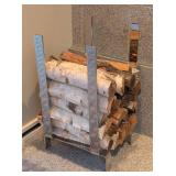 LR - Chrome Log Holder, Birch Logs Included