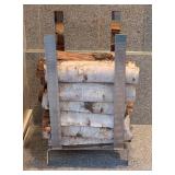 LR - Chrome Log Holder, Birch Logs Included