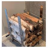 LR - Chrome Log Holder, Birch Logs Included
