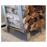 LR - Chrome Log Holder, Birch Logs Included