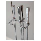 LR - Chrome Fireplace Tool Set With Stand