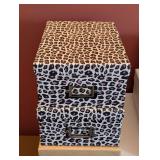 UL - Storage Boxes - Leopard Print & White Cardboard, Assorted Sizes