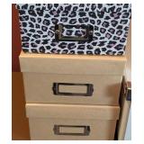 UL - Storage Boxes - Leopard Print & White Cardboard, Assorted Sizes