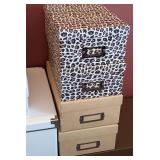 UL - Storage Boxes - Leopard Print & White Cardboard, Assorted Sizes