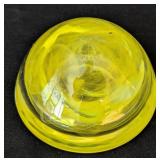 UL - Kosta Boda Atoll Votive Holder - Yellow Swirl Glass