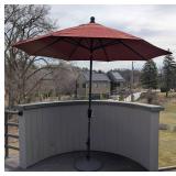 P - 8ft Red Patio Umbrella with Stand
