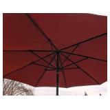 P - 8ft Red Patio Umbrella with Stand