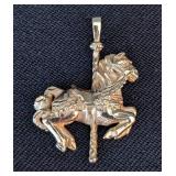UL - 14K Yellow Gold Carousel Horse Pendant