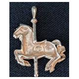 UL - 14K Yellow Gold Carousel Horse Pendant