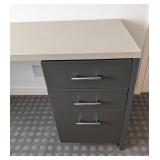 LB - Dark Gray L-Shaped Office Desk - 91 in L x 75 in W x 25 in D, 29 in H