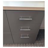 LB - Dark Gray L-Shaped Office Desk - 91 in L x 75 in W x 25 in D, 29 in H