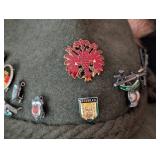 UL - Vintage Austrian Tyrolean Felt Hat - With Collectible Crest Pins