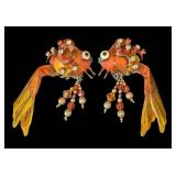 K - Vintage Lunch at the Ritz Bubbles and Goldie Enameled Earrings