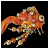 K - Vintage Lunch at the Ritz Bubbles and Goldie Enameled Earrings