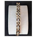 K - 14K Italy Yellow Gold Diamond Bracelet