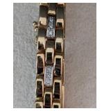 K - 14K Italy Yellow Gold Diamond Bracelet