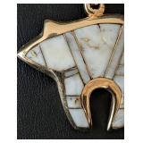 K - 14K Yellow Gold Bear Pendant on 20-Inch Chain