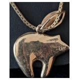 K - 14K Yellow Gold Bear Pendant on 20-Inch Chain