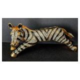K - Three Animal Brooches Set - Zebra, Giraffe & Lion with Crystals
