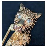 K - Christian Dior Leopard Brooch - Gold-Tone