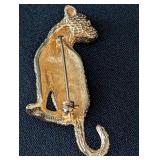 K - Christian Dior Leopard Brooch - Gold-Tone