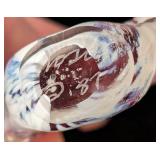 UL - Noslo Art Glass Fish, Pink/White/Blue Swirl Glass Sculpture