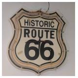 G - Route 66 Neon Clock - Historic Light-Up Sign