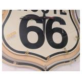 G - Route 66 Neon Clock - Historic Light-Up Sign