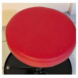 LLS - Rolling Work Stool - 17 in High, 12 in Seat, Red Vinyl, 4-Caster Base