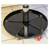 LLS - Rolling Work Stool - 17 in High, 12 in Seat, Red Vinyl, 4-Caster Base