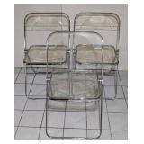 LLS - Plia Lucite Folding Chairs - Chrome Frame,
