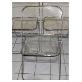 LLS - Plia Lucite Folding Chairs - Chrome Frame,