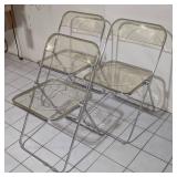 LLS - Plia Lucite Folding Chairs - Chrome Frame,
