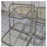 LLS - Plia Lucite Folding Chairs - Chrome Frame,