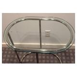 LLR - Glass Top Chrome Side Table